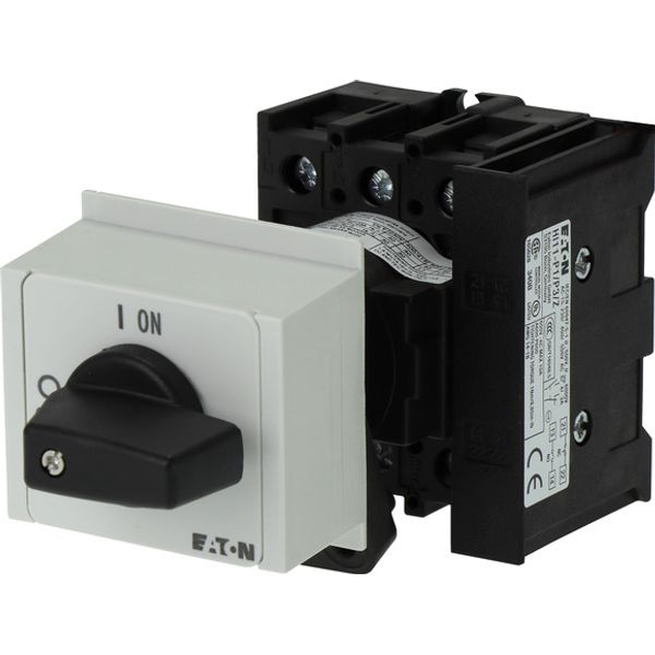 On-Off switch, P1, 40 A, service distribution board mounting, 3 pole, 1 N/O, 1 N/C, with black thumb grip and front plate image 3