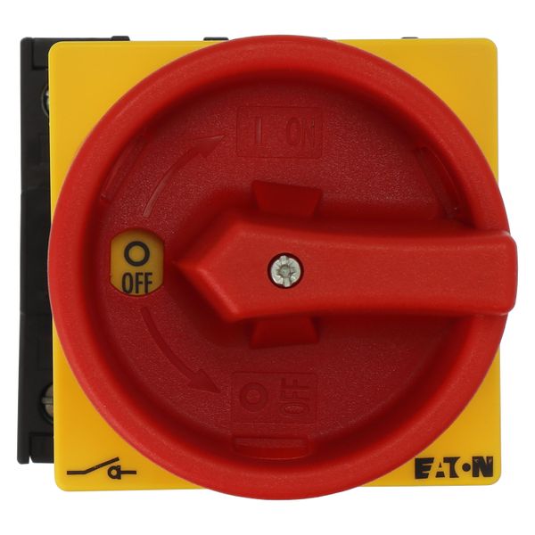 Main switch, P1, 40 A, rear mounting, 3 pole + N, Emergency switching off function, With red rotary handle and yellow locking ring, Lockable in the 0 image 8
