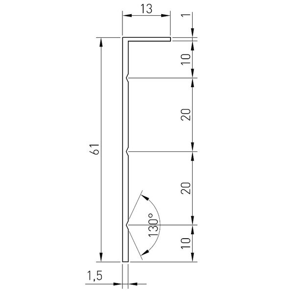 Skirting profile L-2000mm W-13mm H-61mm image 3