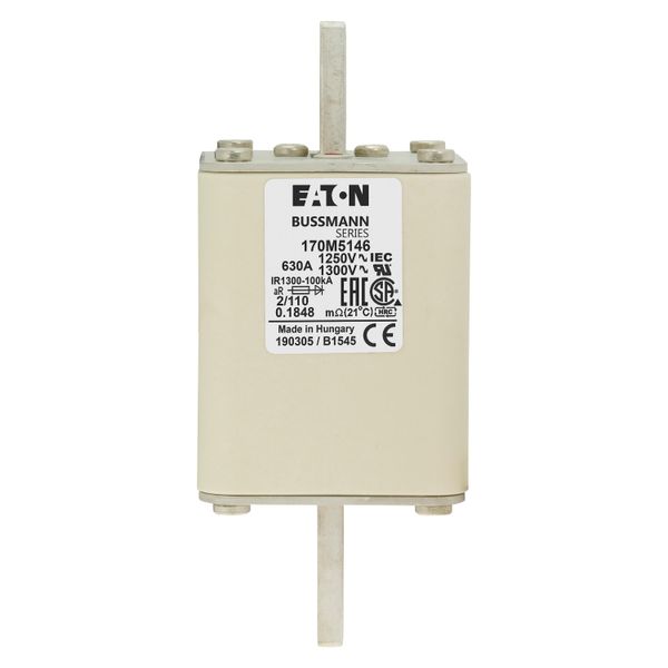 Fuse-link, high speed, 630 A, AC 1250 V, size 2, 61 x 75 x 138 mm, aR, DIN, IEC, single indicator image 6