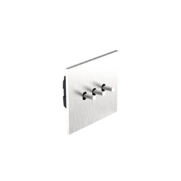 Art d'Arnould - 3 gang single pole switch Epure toggle type 10AX-250V - Brushed Steel image 1