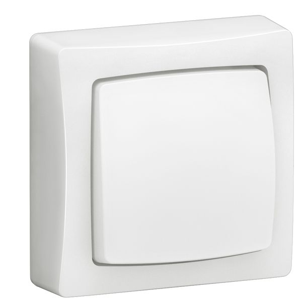 Single button push-button Complete surface-mounted switchgear - White image 1