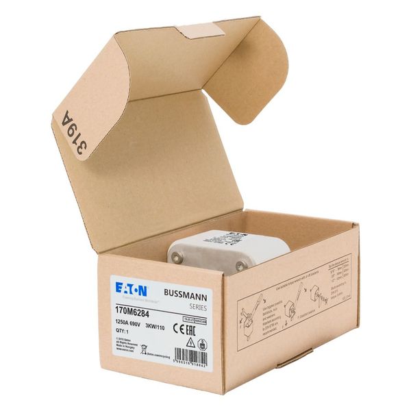 Fuse-link, high speed, 1250 A, AC 690 V, size 3, 74 x 92 x 141 mm, aR, IEC, single indicator image 13