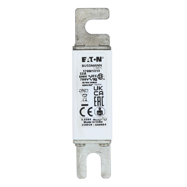 Fuse-link, high speed, 32 A, AC 690 V, DIN 000, 21 x 40 x 100 mm, gR, DIN, IEC image 20