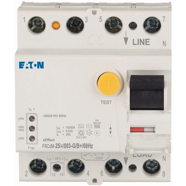 Digital residual current circuit-breaker, all-current sensitive, 25 A, 4p, 30 mA, type G/B+, 60 Hz image 1