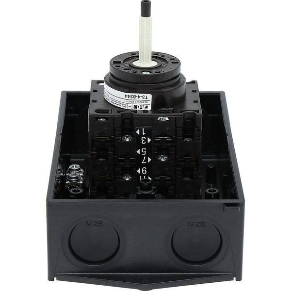 Main switch, T3, 32 A, surface mounting, 4 contact unit(s), 8-pole, STOP function, With black rotary handle and locking ring, Lockable in the 0 (Off) image 17