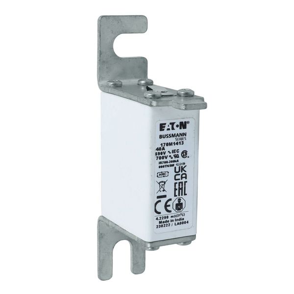 Fuse-link, high speed, 40 A, AC 690 V, DIN 000, gR, DIN, IEC, single indicator, live gripping lugs image 8