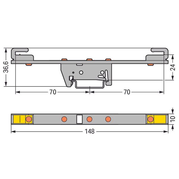 Busbar carrier for busbars Cu 10 mm x 3 mm both sides, straight gray image 3