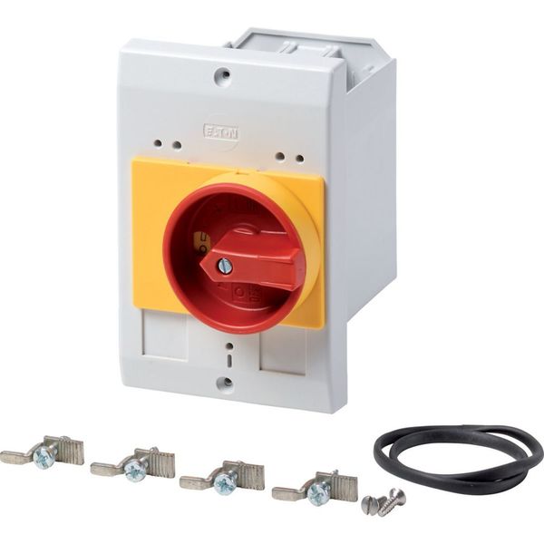 Insulated enclosure, +rotary handle, red/yellow, flush mounting image 2