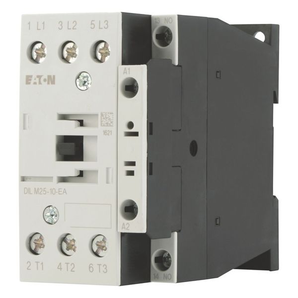 Contactor, 3 pole, 380 V 400 V 11 kW, 1 N/O, RDC 24: 24 - 27 V DC, DC operation, Screw terminals image 1