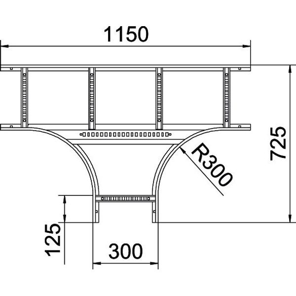 LT 630 R3 A4 T piece for cable ladder 60x300 image 2