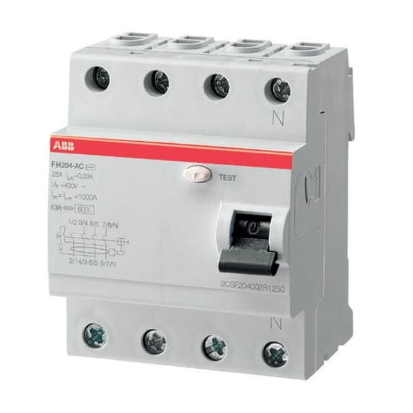 FH204 AC-63/0.03 Residual Current Circuit Breaker 4P AC type 30 mA image 1