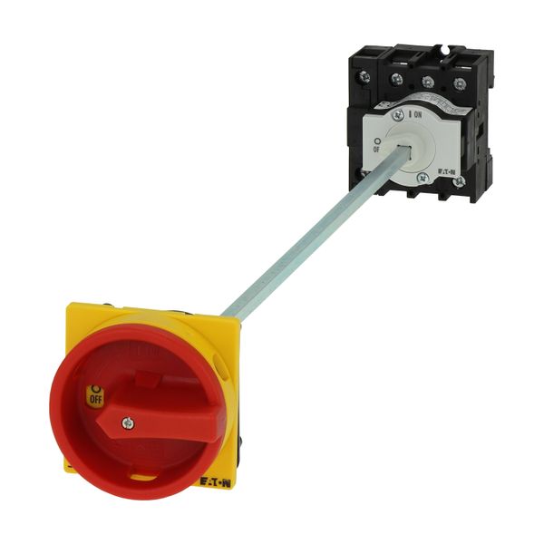 Main switch, P1, 40 A, rear mounting, 3 pole + N, Emergency switching off function, Lockable in the 0 (Off) position, With metal shaft for a control p image 6