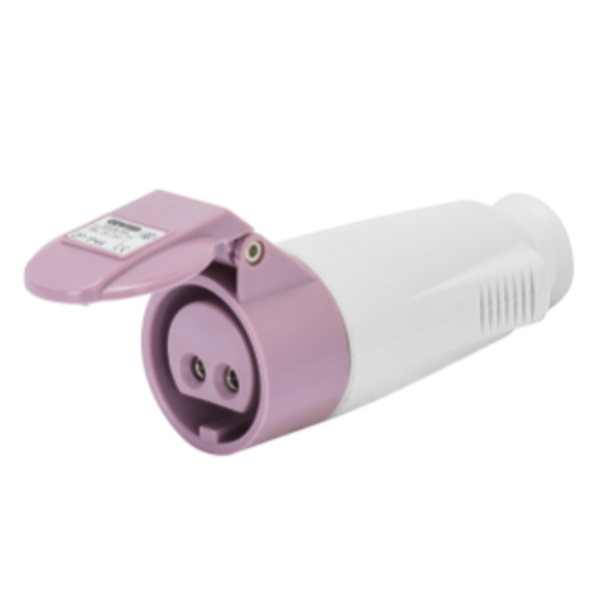 STRAIGHT CONNECTOR - IP44 - 3P 32A 20-25V 50-60HZ - VIOLET - n.r. - SCREW WIRING image 1