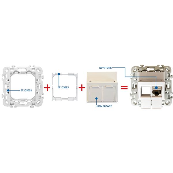 Adapter centralplate double Toolless line HSEMD02W2F image 1