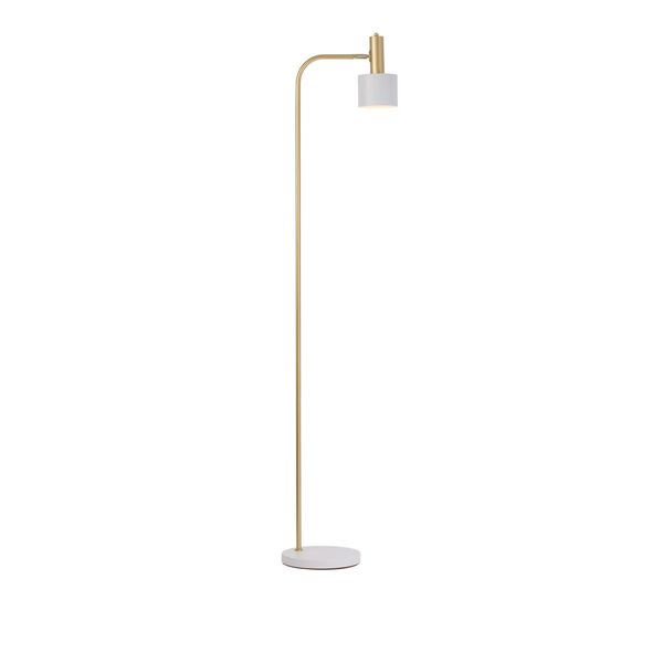 Gold Metal White Metal Shade White Base LED E27 1x12 Watt 230 Volt IP20 Bulb Excluded Cable Length: 170 cm D: 12.5 H: 165 cm image 1