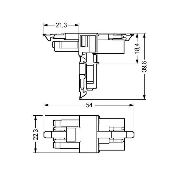 T-distribution connector 4-pole Cod. A black image 3