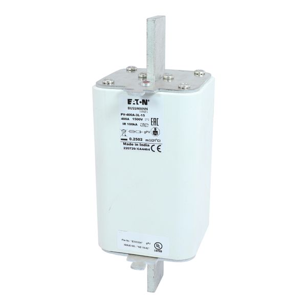 Fuse-link, high speed, 400 A, DC 1500 V, 3L, 75 x 205 mm, gPV, IEC, UL, with indicator image 17