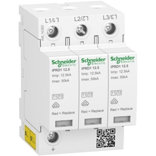 Modular surge arrester, Acti9 iPRD1 12.5, 3 P, 350 V, with remote transfert image 2