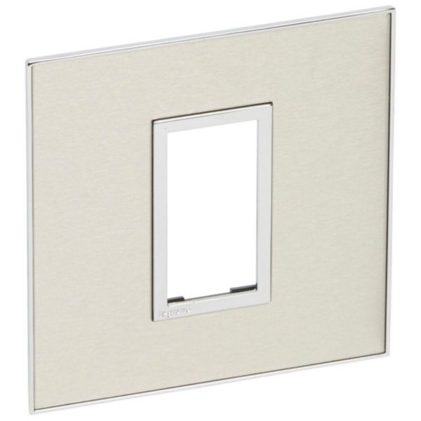 Arteor Surround Plate 1 Module Square Brushed Stainless Steel image 1