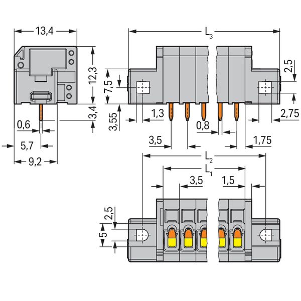 PCB terminal block 1.5 mm² Pin spacing 3.5 mm gray image 4