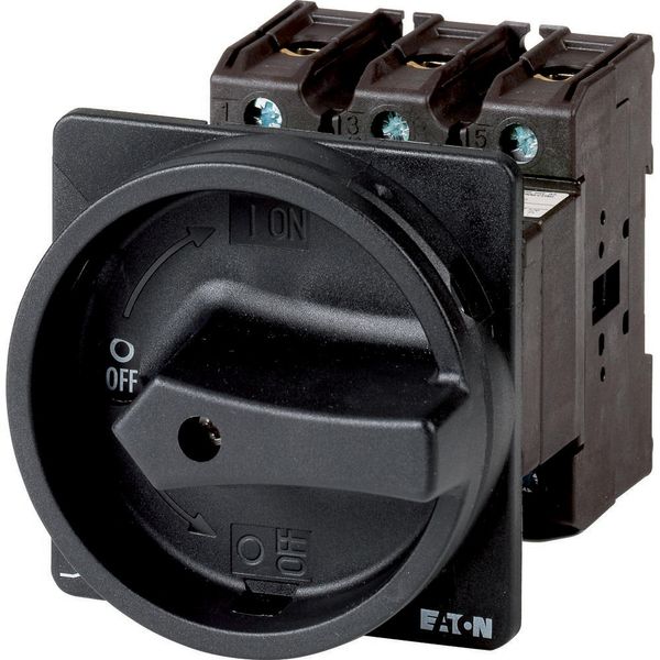 Main switch, P3, 100 A, rear mounting, 3 pole, STOP function, With black rotary handle and locking ring, Lockable in the 0 (Off) position image 29