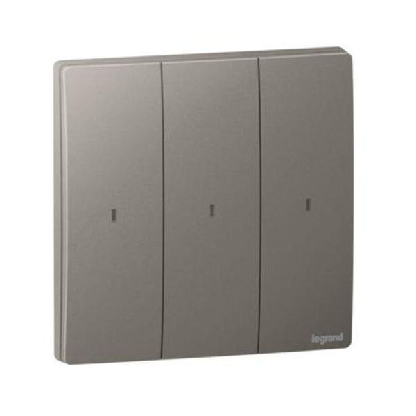 Mallia Senses - 3 gang wireless switch - Dark Silver image 1