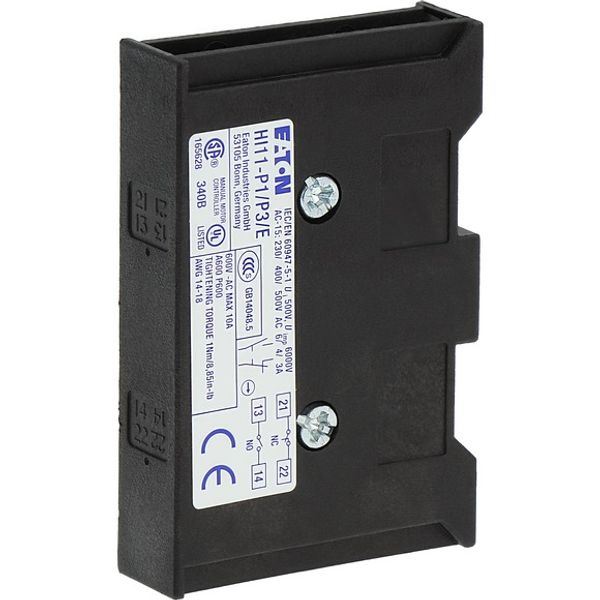 Auxiliary contact, 1 N/O, 1 NC, For use with P1, P3, Flush mounting image 9