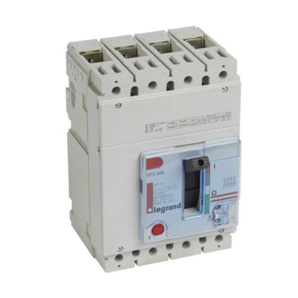 DPX³ 250 circuit breaker with magnetothermal tripping, 4 poles 250A and breaking capacity 100kA image 1