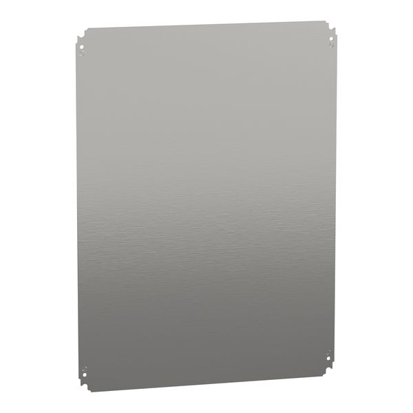 Plain mounting plate H800xW600mm made of galvanised sheet steel image 1