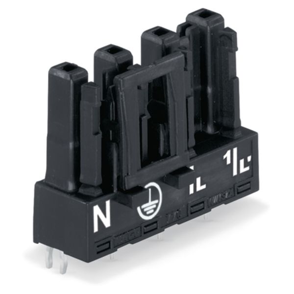 Socket for PCBs straight 4-pole black image 1