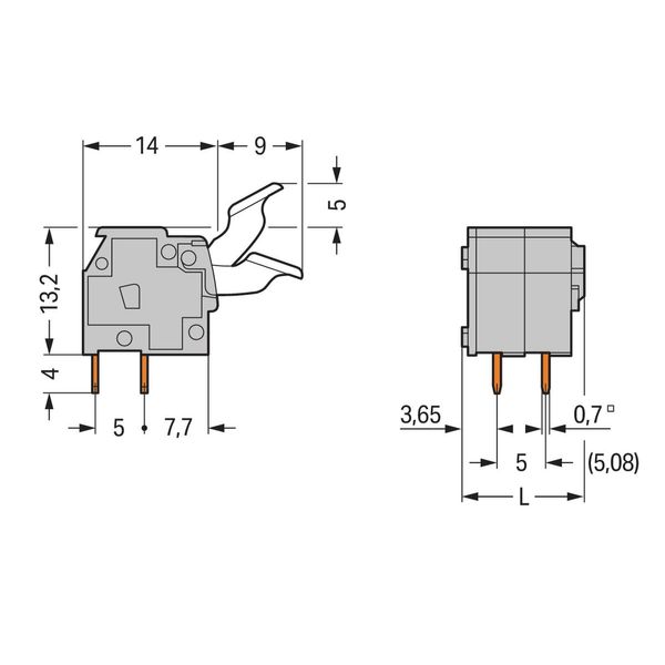 PCB terminal block push-button 2.5 mm² light gray image 2