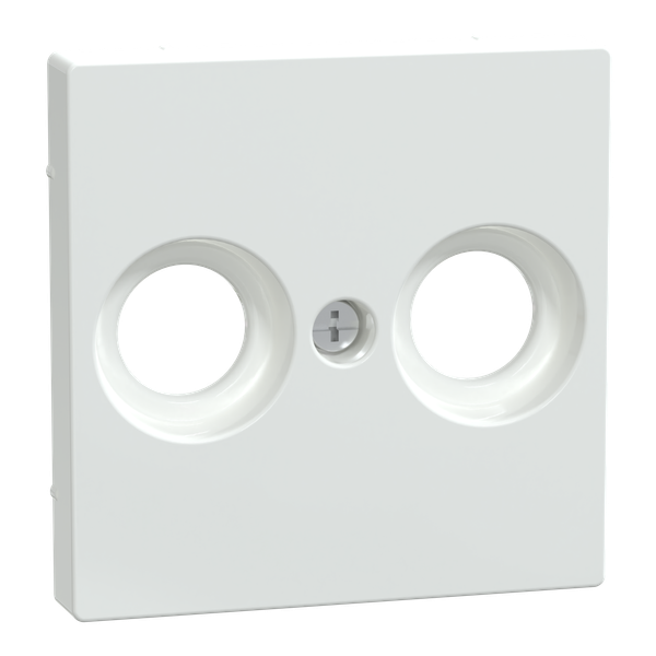 Central plate for antenna socket-outlets 2 holes, active white, glossy, System M image 4