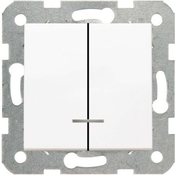Karre-Meridian White (Quick Connection) Illuminated Two Gang Switch image 1