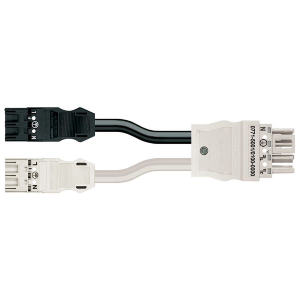 pre-assembled Y-cable;Eca;2 x plug/socket;black/white image 2