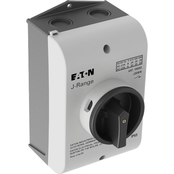 Main switch, 20 A, surface mounting, 3 pole + N, STOP function, With black rotary handle and locking ring, Lockable in the 0 (Off) position image 3