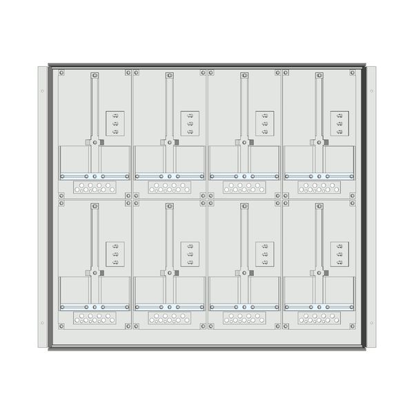 Meter box insert 2-rows, 8 meter boards / 17 Modul heights image 1