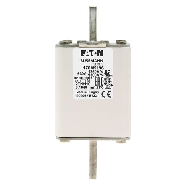 Fuse-link, high speed, 630 A, AC 1250 V, size 2, 61 x 75 x 138 mm, aR, DIN, IEC, type T indicator image 16