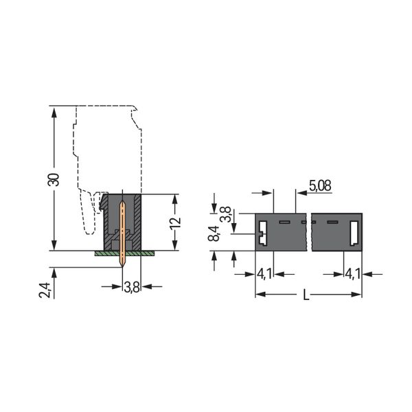 THR male header 1.0 x 1.0 mm solder pin straight black image 6