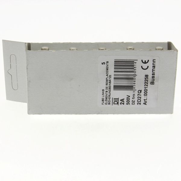 Fuse-link, LV, 2 A, AC 500 V, D2, gR, IEC, fast acting image 1