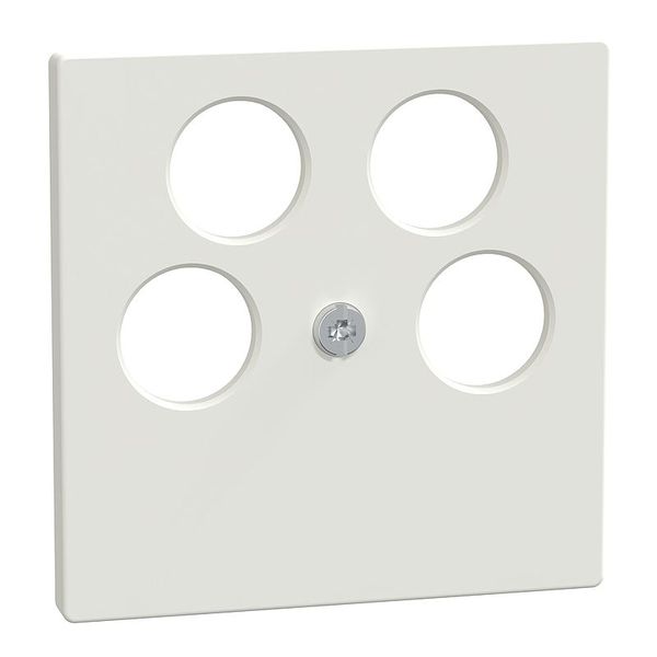 Central plate for Ankaro 4-way antenna sockets, polar white glossy image 1