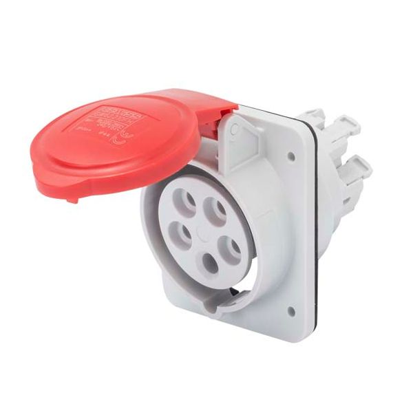 10° ANGLED FLUSH-MOUNTING SOCKET-OUTLET HP - IP44/IP54 - 3P+N+E 16A 380-415V 50/60HZ - RED - 6H - FAST WIRING image 2