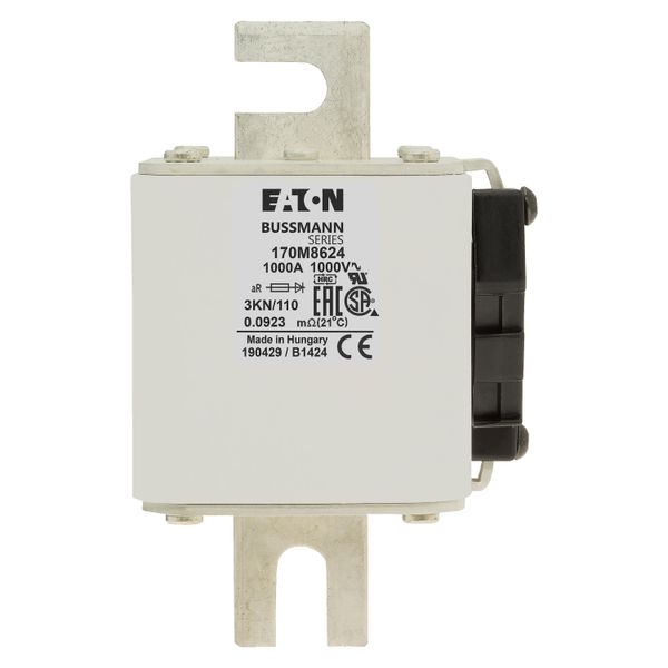 Fuse-link, high speed, 1000 A, AC 1000 V, DIN 3, 74 x 92 x 138 mm, aR, DIN, IEC, single indicator image 18