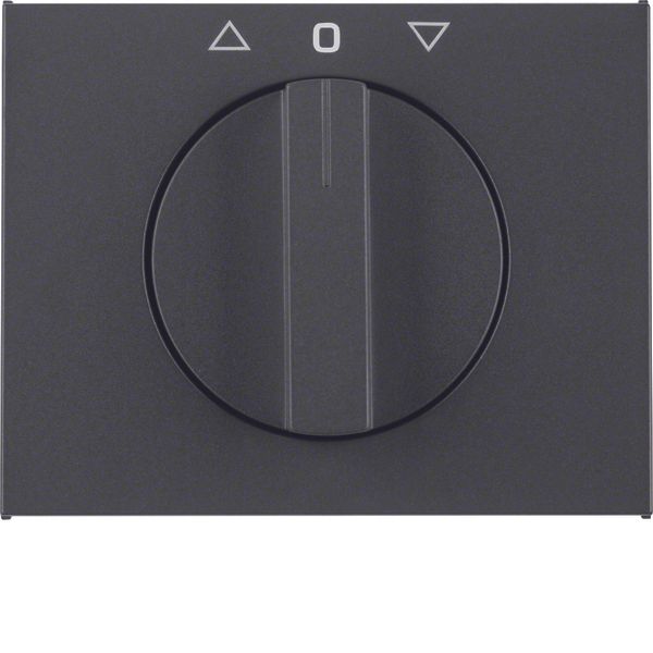 Centre plate rotary knob rotary switch blinds, Berker K.1, anthr matt, image 1