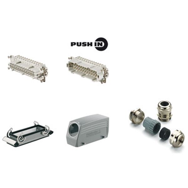 Industrial connectors (set), Series: HE, PUSH IN, Size: 8, Number of p image 1