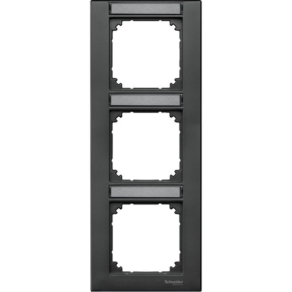 M-Plan frame, 3-gang for labelling, vertical installation, anthracite image 3