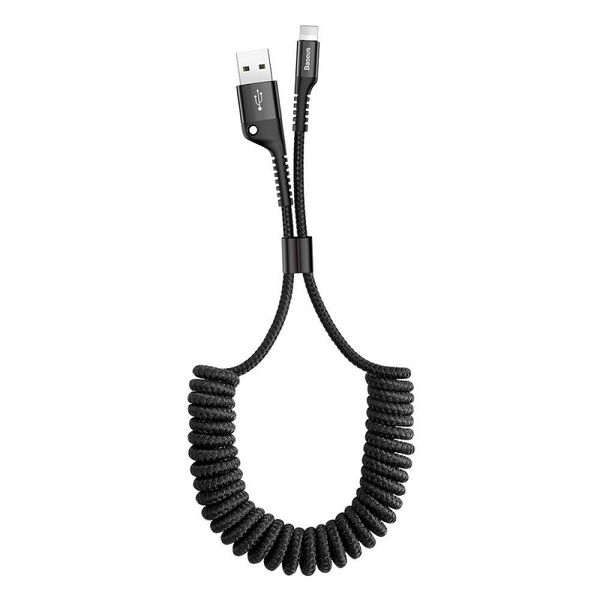 Cable Spring type USB A plug - IP Lightning plug 1.0m 2A black BASEUS image 4