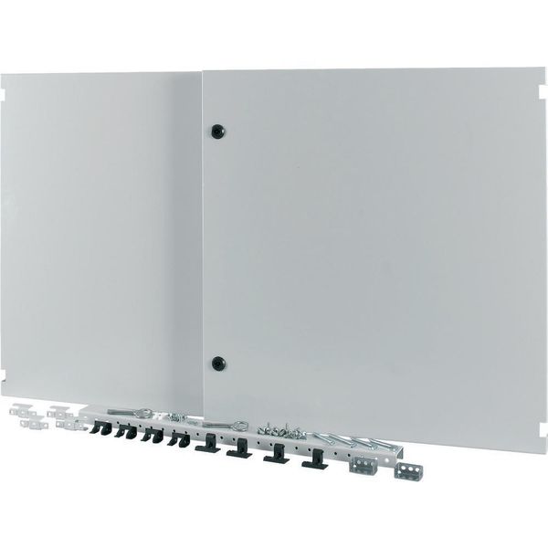 Section wide door, closed, HxW=700x1350mm, IP55, grey image 3