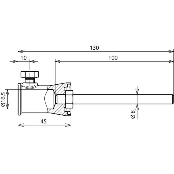 Fixing adapter D 16mm straight ZDC/StSt f. DEHNiso image 2