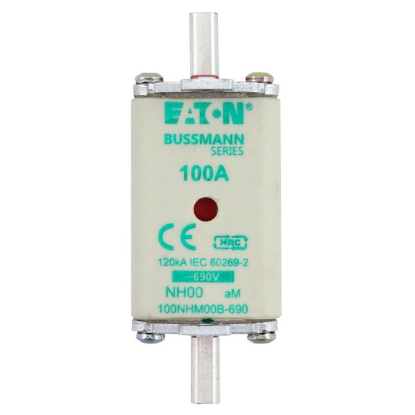 Fuse-link, low voltage, 100 A, AC 690 V, NH00, aM, IEC, dual indicator image 6